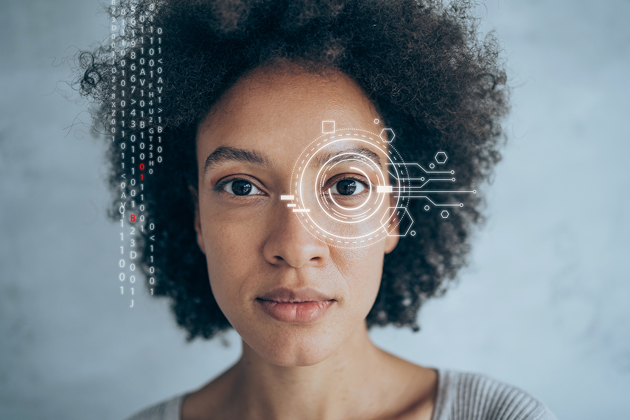 Biometrisches Passbild mit digitaler Gesichtserkennung für Personalausweis und Reisepass