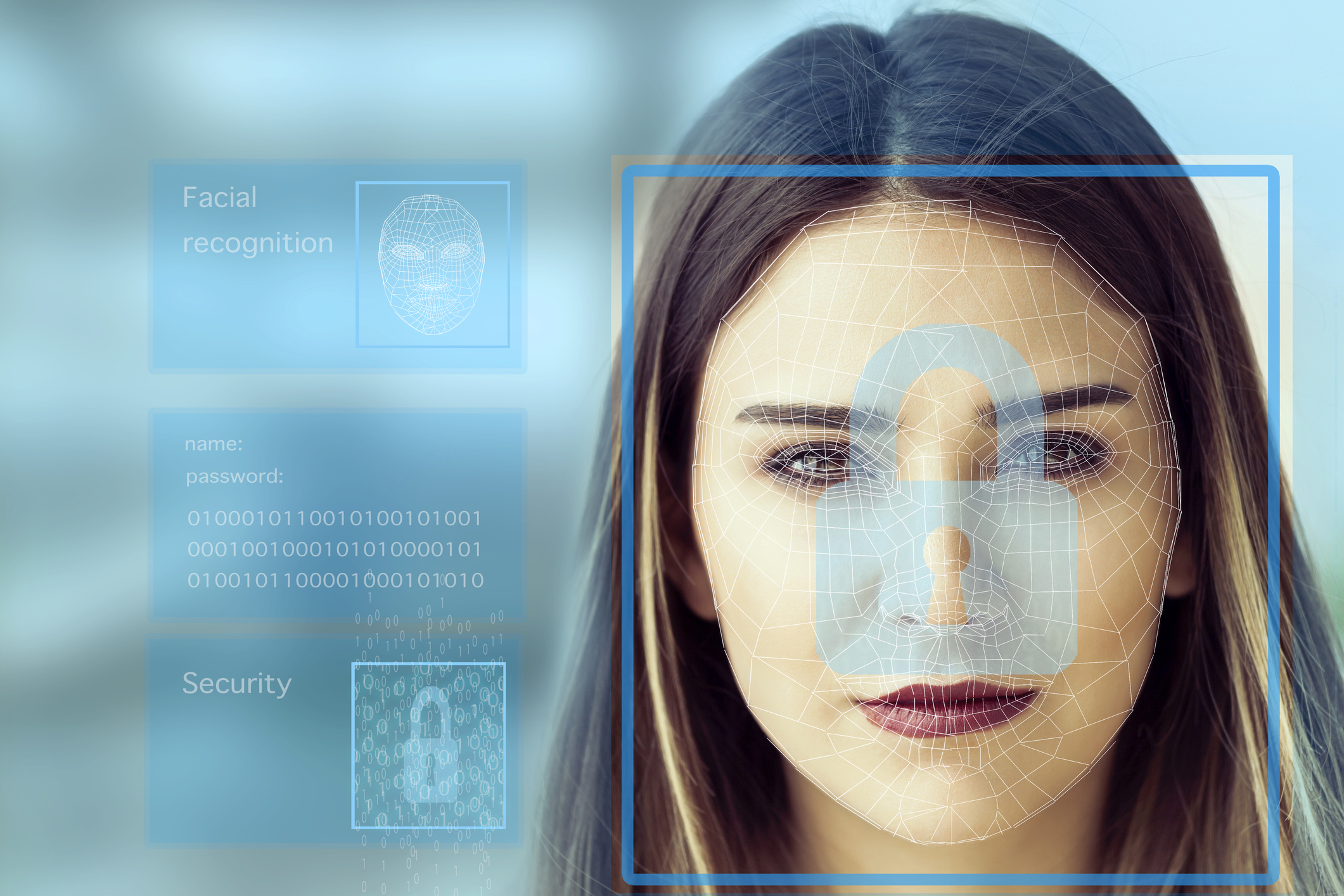 Biometrisches Passfoto mit digitaler Gesichtserkennung und Sicherheitsprüfung für Ausweisdokumente