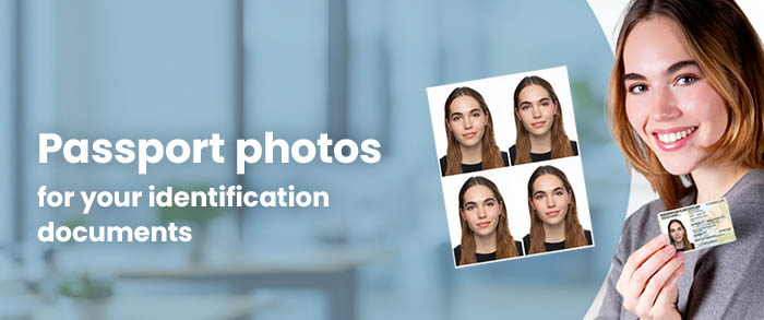 banner_passbild_eng Smiling woman holding ID card next to biometric passport photos, promoting ID photo service.</p>
<p>🔹 Title: